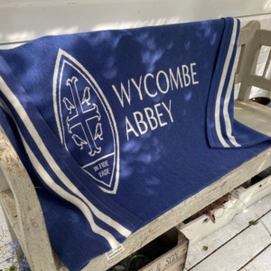 Wycombe Abbey School Blanket - Navy with Cream